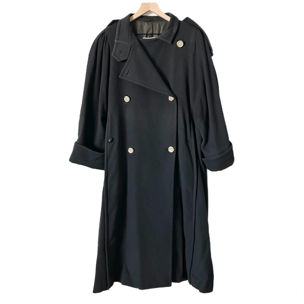 Jil Sander Black Double-Breasted Trench Coat - Picture 2 of 12